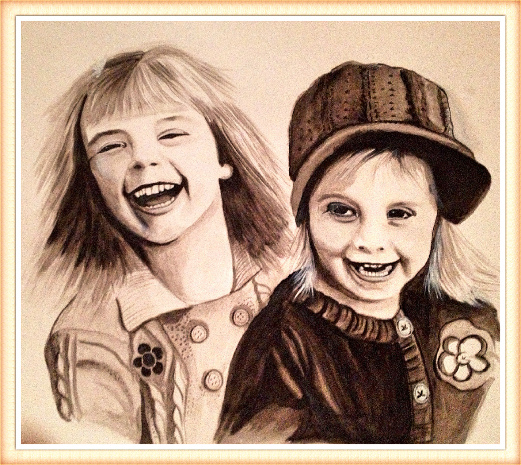 Portrait of 2 small girls