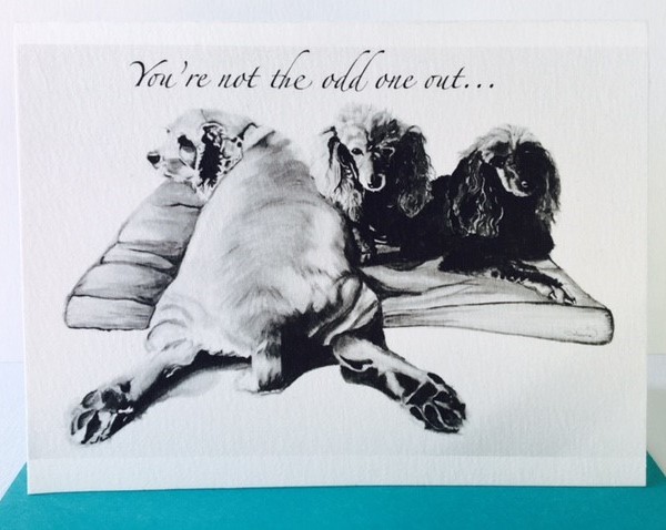 Greeting Card of 3 dogs