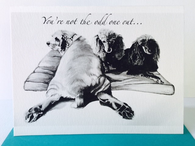 Greeting Card of 3 dogs