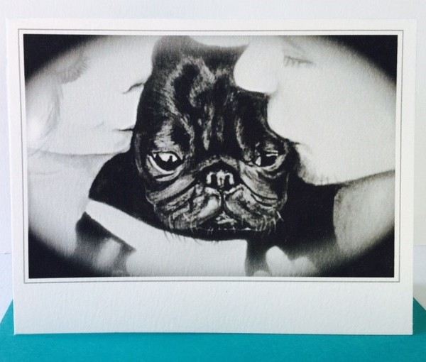 Greeting Card of Pug with owners