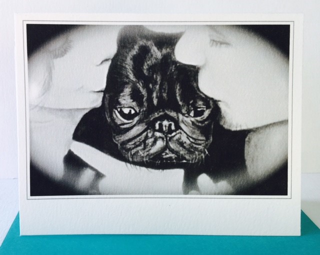 Greeting Card of Pug with owners